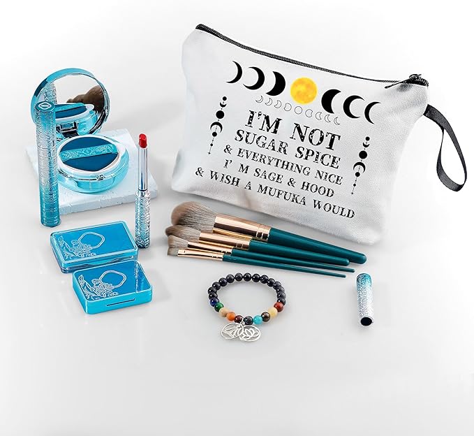 Spiritual Unusual Birthday Gift for Women Teenager Girl Small Cosmetic Makeup Bag for Purse Witch Stuff