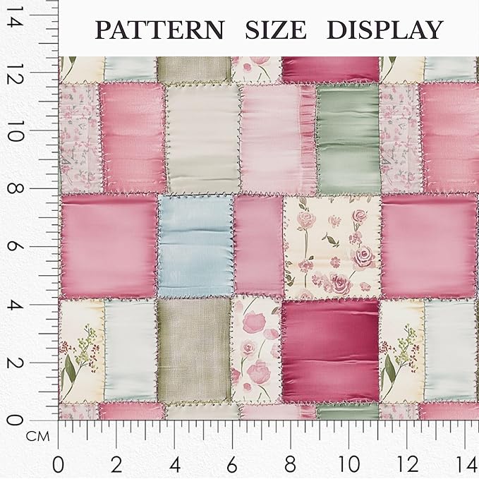 Soft Rose Garden Patchwork Cotton Fabric – Premium Turkish Printed Cotton 140 GSM, Panel 61 x 36.6 Inches, Pre-Cut Quilting & Sewing Fabric Panel for Crafts, Home Decor & DIY Projects (USA Size)