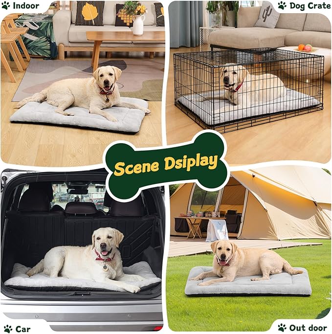ZENGAOOU Dog Crate Pad 30 Inch, Washable Plush Crate Mat for Medium Dogs, Non Slip Kennel Pad for Metal Wire Crates, Cushioned Support for Indoor Use, Grey