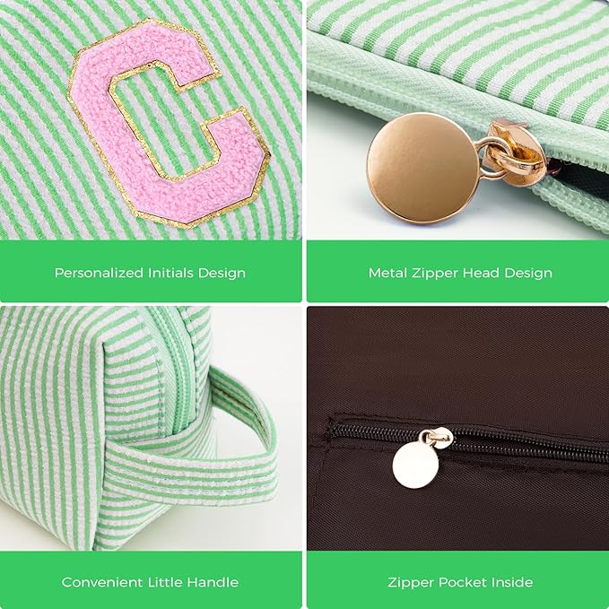 Btffitting Customized Mothers Day Gifts - Birthday Gift for Mom,Gifts From Daughter,Mother in Law Gifts,Mama Gift Idea,Makeup Bag Set Cosmetic Bag - Green,C
