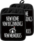 House Warming Gifts New Home Pot Holders with Pockets, Housewarming Gifts for Women Men, New Homeowner Gift Oven Pot Holders Heat Resistant Oven Mitts Hot Pads for Kitchen Baking Cooking