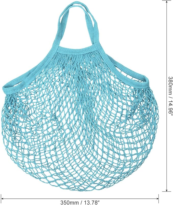 MECCANIXITY Cotton Mesh Bag Reusable Washable Mesh Net String Grocery Bags Organizer for Fruits Vegetables Shopping