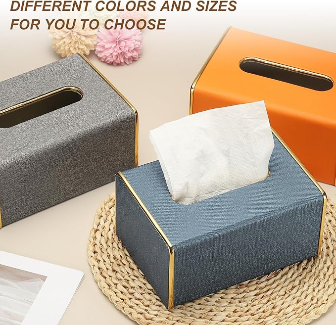 uxcell Tissue Box Cover, Rectangle Modern Tissue Box Holder with Magnetic Closure for Living Room Bedroom Office Hotel Desk (8.3"x5.1"x3.5", White)
