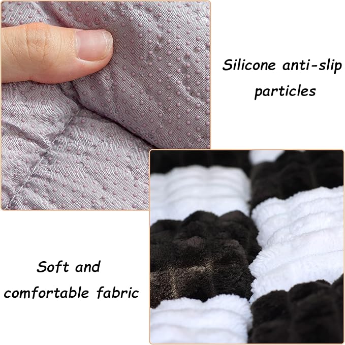 HOMEREFROM Dog Bed for Car, Backseat Pet Bed Mat, Dog Seat Cover for Car Back Seat, Non-Slip Travel Pet Mat, Fit for Backseat Extenders and Seat Covers (Black&White, 24.8x54inch)