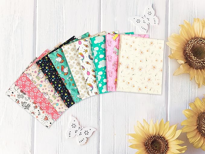 Craftido -25 Options- 100% Cotton Quilting Fabric Bundles 10pcs Fat Quarters 18”x21”-Medium Weight 5.2 oz- Soft Cotton for Quilting, Sewing Project, Patchwork, DIY Crafts – Day Dreaming