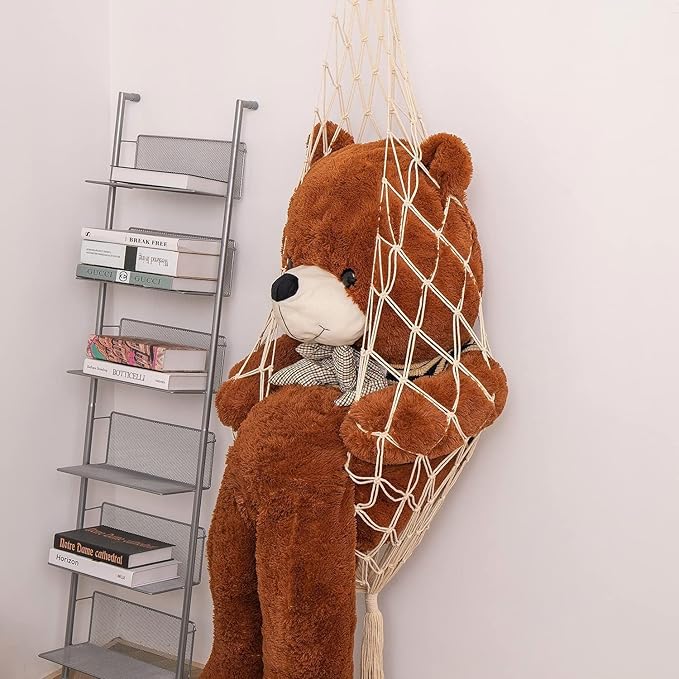 Stuffed Animal Storage Toy Storage Organizer Stuffed Animal Hammock Corner Toy Display Net Plush Toy Holder for Nursery Playroom Kid Bedroom Boho Wall Decor