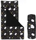 PRISTIVIO Roll Up Kids Nap mat with Fleece Ultra-Soft Minky Blanket and Pillow – Soft Toddlers Sleeping Mat with Dreamy Star-and-Cloud Design for Daycare, Preschool, Travel, Camping, Kindergarten