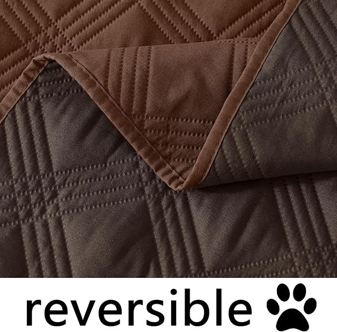 hyha Waterproof Dog Blanket, Reversible Pet Bed Blanket, Soft Sofa Couch Cover for Dogs Washable, Waterproof Pet Couch Covers for Sofa Puppy Cats Furniture Protector(82"x82", Brown/Chocolate)