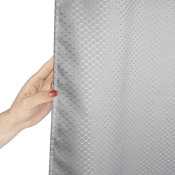 AooHome Waffle Weave Polyester Shower Curtain for Bathroom, Fabric Heavy Duty Standard 72x72 Inch Bathroom Curtain with Hooks, Weighted Hem, Water Repellent, Grey