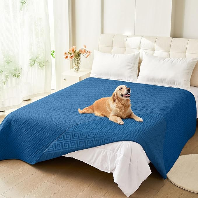 hyha Waterproof Dog Blanket, Soft Dog Bed Cover Pet Blankets, Waterproof Sofa Couch Cover for Dogs Washable, Reversible Pet Couch Covers for Sofa Furniture (68x82 Inch, Navy Blue/Navy Blue)