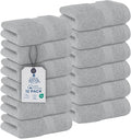 DAN RIVER 12-Pack Premium 100% Cotton Highrise Face Towels for Bathroom - Reusable Face Wash Cloths for Showering 12x12 Inches - 550 GSM Super Soft & Absorbent Luxury WashCloths for Body, Spa & Gym