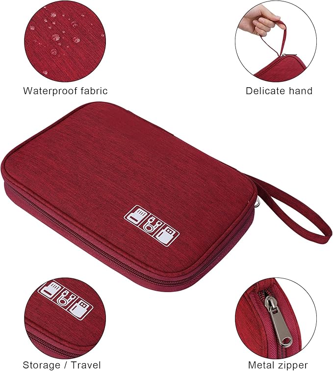 XINGXINRONG Electronic Organizer Travel Universal Cable Organizer Electronics Accessories Bag for Cable, Charger, Phone, USB, SD Card,1Pack