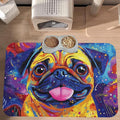 Pug Food Mat for Floors Waterproof,Quick Dry Anti-Slip Dog Bowl Mats for Food and Water,Pet Feeding Mats,Pet Placemat for Messy Drinkers to Protect Floors,Pets Supplies 17.72×11.81in