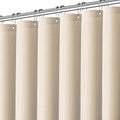 PANGSINNE Beige Fabric Shower Curtain - Waffle Textured Heavy Duty Shower Curtains for Bathroom, 256GSM Hotel Spa Luxury Weighted Bath Curtain with 12 Hooks, 72x84, Beige
