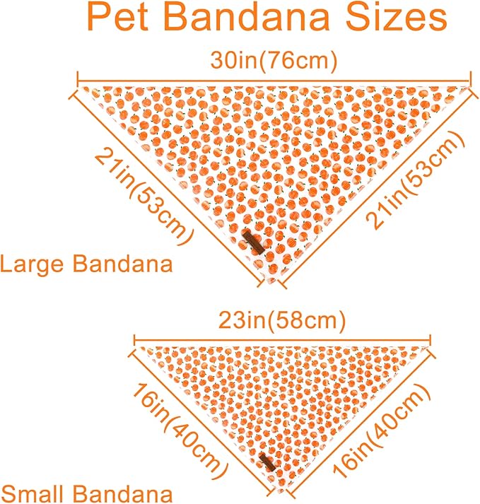 UP URARA PUP Halloween Pumpkin Dog Bandana, Halloween Triangle Bid Scarf with Pumpkin Pattern, Cotton Pet Kerchief for Girl Boy Dogs or Cats, Cute Puppy Bandana Fancy for Dogs