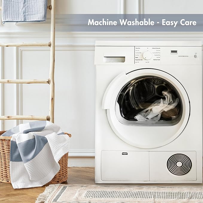 Madison Park Shower Curtain Spa Waffle Weave Wide Shower Curtain for Bathroom 3M Scotchgard Moisture Management, Spa Quality Modern Shower Curtains for Bathroom, Extra Width: 108"x72" Indigo Blue