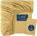 LANE LINEN Twin Fitted Sheets & Pillowcase Set, 100% Organic Cotton, Percale Weave, Soft, Breathable, Fits Mattress Up To 15' Deep - Cocoon (No Flat Sheet)