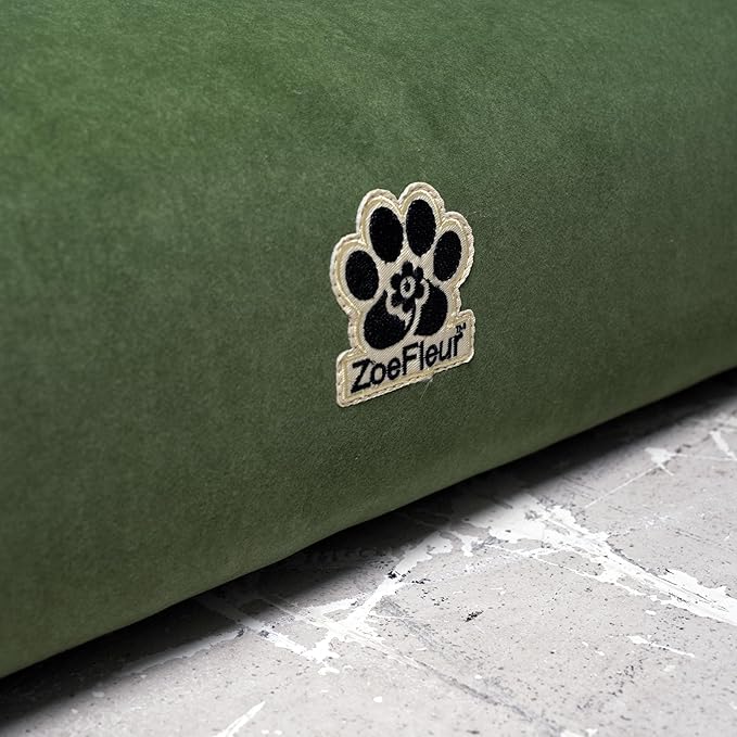 ZoeFleur Pet Sofa Bed, Orthopedic Washable Dog Bed for Small Medium Dogs and Cats, Modern Plush Pet Furniture with Removable Cover(Green)