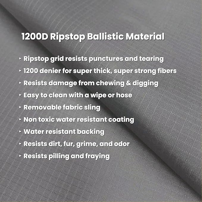 K9 Ballistics Chew Proof Elevated Outdoor Cooling Cot Bed for Medium Dogs - Virtually Indestructible, Preassembled, Withstands Aggressive Chewers - M, Ripstop Blue Quartz