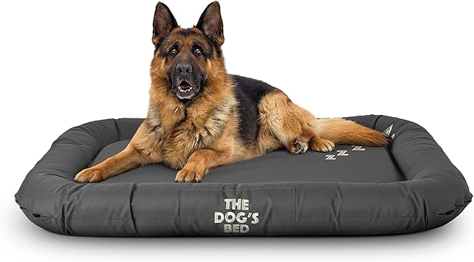 The Dog’s Bed Utility Waterproof Dog Bed, XL, Grey – Extra Large Outdoor Dog Bed for Big Dogs, Durable Oxford Fabric, Tough YKK Zippers, Washable Removable Reversible Cover