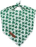 MR. CHUBBYFACE St.Patrick's Green Clovers Dog Bandanas Reversible Triangle Bibs Scarf Accessories for Dogs Cats Pets
