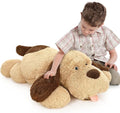 MorisMos 40 Inch Giant Dog Stuffed Animals, Fluffy Large Stuffed Dog Plush, Big Puppy Throw Pillow Gifts for Kids, Boys, Girls, Brown