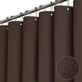 BTTN Fabric Shower Curtain, Linen Textured Heavy Duty Polyester Cloth Shower Curtain Set with Plastic Hooks, Brown, 60" W x 72" L (Pack of 1)