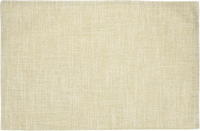 HARFINGTON 4pcs Linen Fabric Placemats 12" x 18" Polyester Rectangle Place Mats Machine Washable Heat Resistant Kitchen Table Mats for Outdoor Indoor Party Family Holiday, Yellow