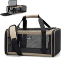 Wakytu Airline Approved Expandable Pet Carrier for Small Cats, Collapsible Travel Bag with 600D Oxford, Safety Lock Zipper,S