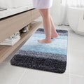 Arotive Microfiber Bathroom Rugs, Shaggy Soft and Absorbent Bath Rug, Non-Slip, Thick Plush Machine Washable Dry Bath Mats for Bathroom, Tub and Shower, 40x24, Blue, Rectangular