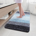 Arotive Microfiber Bathroom Rugs, Shaggy Soft and Absorbent Bath Rug, Non-Slip, Thick Plush Machine Washable Dry Bath Mats for Bathroom, Tub and Shower, 40x32, Blue, Rectangular