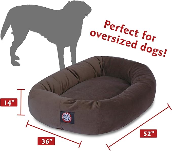 Majestic Pet Villa 40 Inch Shredded Memory Foam Dog Bed for Large Sized Dog 40x29x9 Inch–Orthopedic Pet Bed with Removable Washable Cover-Washable Large Puppy Mat with Head Support-Azure