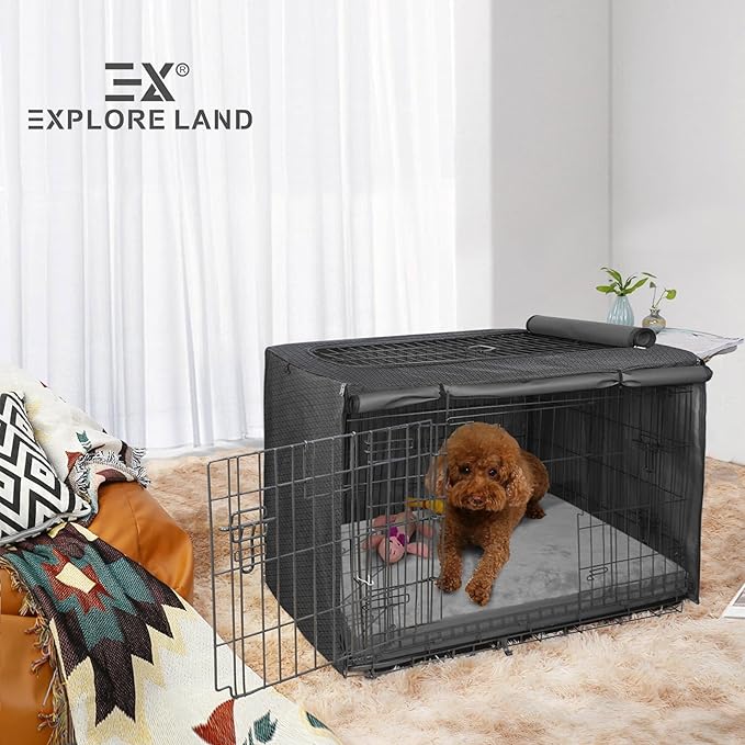 Explore Land Waterproof Dog Bed Cover Machine Washable Fluffy Dog Bed Replacement Cover, 36Lx27Wx4H inch, Gray