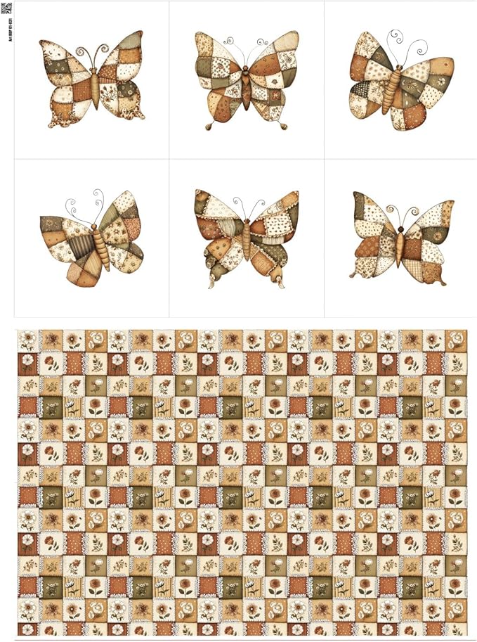 Cotton Patchwork Quilting Fabric Panel – 155×100 cm, 100% Cotton, Made in Türkiye (PRT_KUP 01-001) (Kup 01-031, Fabric Panel 53x155cm)