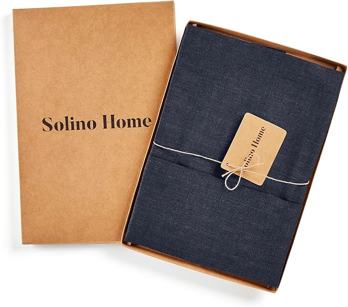 Solino Home Linen Bistro Server Apron - Extra long ties with Pockets - 100% Pure Linen Half Apron for Men and Women
