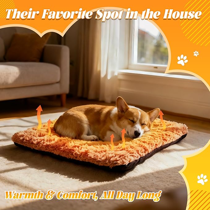 PatiencET Self Warming Cat Bed for Indoor Cats 18'' x 24'' - Cozy Fleece Heating Pad, Non-Electric Thermal Mat for Small Pets, Washable Soft Cushion for Winter Comfort and Warmth Khaki