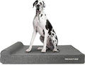 The Dog’s Bed Orthopedic Headrest Dog Bed XXL Grey Linen, Memory Foam, Pain Relief for Arthritis, Hip & Elbow Dysplasia, Post Surgery, Lameness, Waterproof Washable Cover, Veterinary Approved