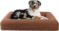 PETMAKER Orthopedic Pet Bed - 33in Medium Dog Bed with Supportive Bolster, Nonslip Bottom, and Removable Washable Cover - Memory Foam Puppy Bed for Medium Dogs - Dog Products (Brown)