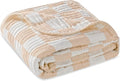 HardNok Ultra-Soft Checkered Muslin Baby Blanket - Swaddle & Crib, 43x43 (Cream)