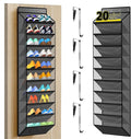 PAULONE 10-Pocket Multi-Use Over The Door Organizer, Heavy Duty 95lbs Capacity with Breathable Mesh, Versatile Hanging Storage for Shoes, Toys, Office Supplies-Slate Grey