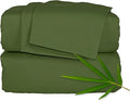 Pure Bamboo Full Sheets, Genuine 100% Organic Viscose Derived from Bamboo Bed Sheet Set, Luxuriously Soft & Cooling, Double Stitching, 2 Year Quality Promise (Full, Pesto)