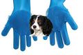 Tesmarks Pet Grooming Gloves - Hair Removal, Massage, and Bathing Shampoo Gloves in Blue