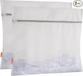 Polecasa 2Pcs 24 x 24 Inches Extra Durable 125g Diamond Mesh Laundry Bags with Sturdy Zipper for Delicates, Laundry Room Essentials for College, Dorm (2 XL-Large)