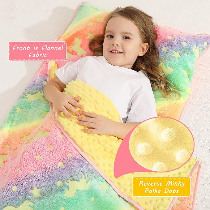 Lasoftan Toddler Nap Mat with Pillow and Blanket, Extra Large Rolled Napping Mats,Slumber Bags for Boys Girls,Kids Sleeping Bag for Daycare, Preschool Travel Camping