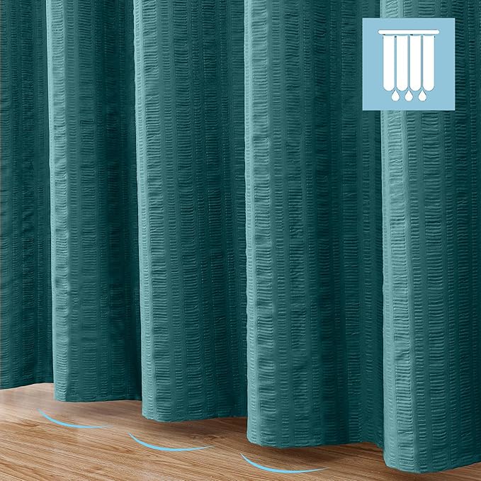 Aiyufeng Turquoise Shower Curtain for Bathroom, Embossed Textured Fabric Shower Curtain for Bathroom - Soft Cloth & Hotel Spa, Machine Washable, 36X72, Turquoise