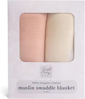 Sweet Acorn Muslin Swaddle Blanket – Soft Cotton Muslin Baby Blanket for Newborns, Infants, and Toddlers, All-Season Comfort Baby Essential - Pink, White