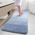 Arotive Microfiber Bathroom Rugs, Shaggy Soft and Absorbent Bath Rug, Non-Slip, Thick Plush Machine Washable Dry Bath Mats for Bathroom, Tub and Shower, 70x24, Light Blue, Rectangular