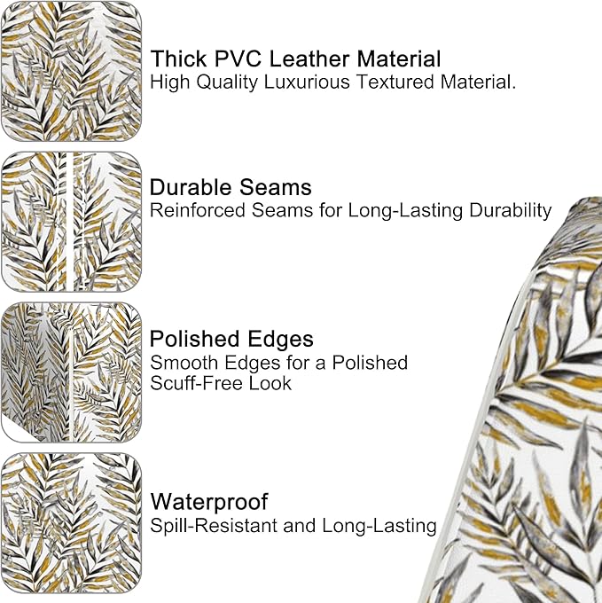 Exotic Palm Leaves Tissue Box Cover,PU Leather Tissue Box Holder Square,Modern Home Decoration for Bathroom Living Room Kitchen Office Car,5.2"×5.2"×5.2"