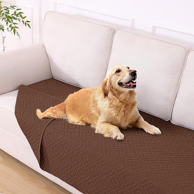 hyha Waterproof Dog Blanket, Soft Dog Bed Cover Pet Blankets, Waterproof Sofa Couch Cover for Dogs Washable, Reversible Pet Couch Covers for Sofa Furniture (40x80 Inch, Brown/Brown)
