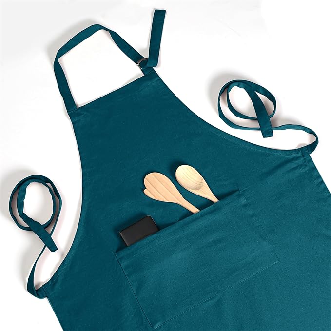 Native Fab Kitchen Apron 2 Pack - 100% Cotton Adjustable, Durable Apron with Pockets, Perfect for Cooking, Baking, Grilling